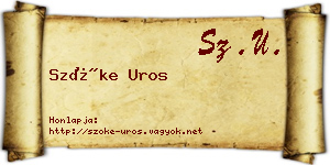 Szőke Uros névjegykártya